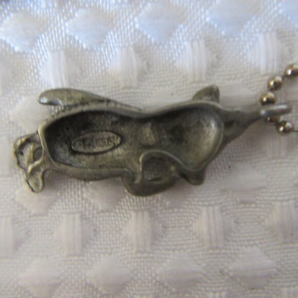 Pewter Winnie the pooh Piglet Necklace Pendant on a Sink Chain - Picture 6 of 9